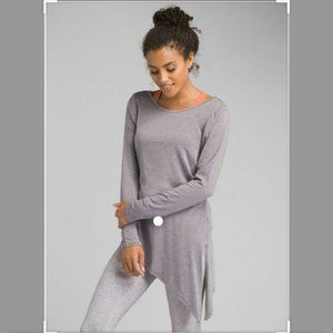 Prana Olsen Top Peekaboo Back Heather Grey Medium